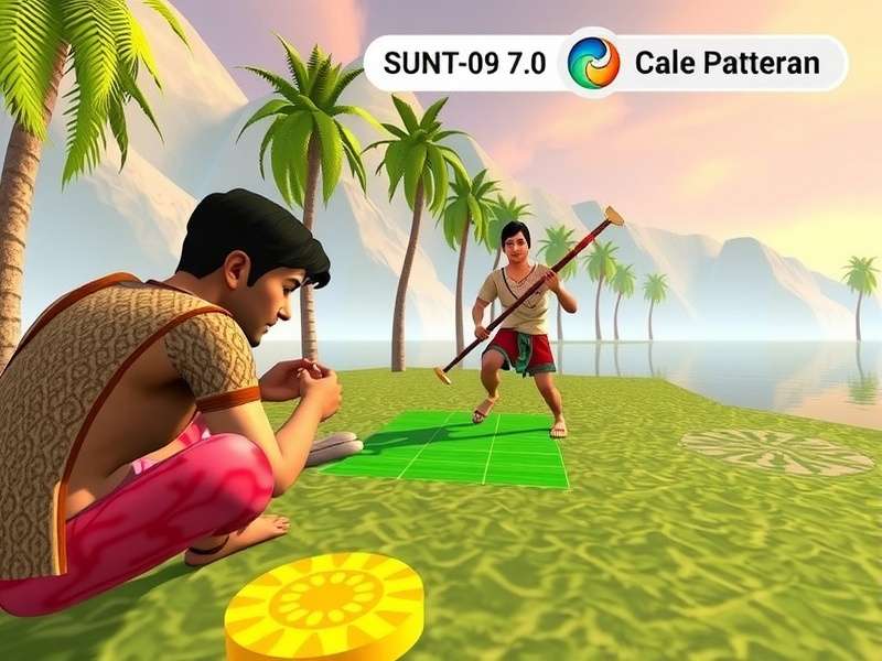 Indian Players Collaborating in Serene Pattern Creator